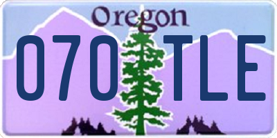OR license plate 070TLE
