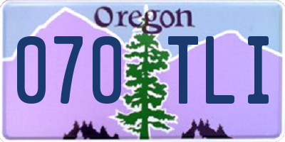 OR license plate 070TLI