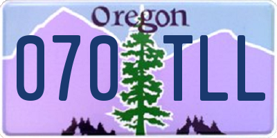 OR license plate 070TLL