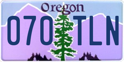 OR license plate 070TLN