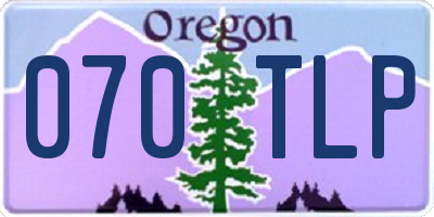 OR license plate 070TLP