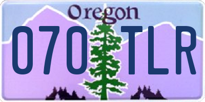 OR license plate 070TLR