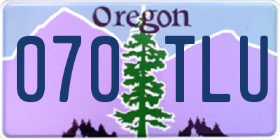 OR license plate 070TLU