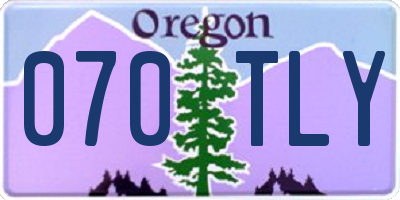 OR license plate 070TLY