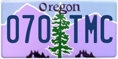 OR license plate 070TMC
