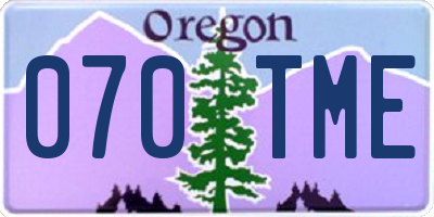OR license plate 070TME