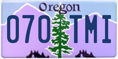 OR license plate 070TMI