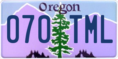 OR license plate 070TML