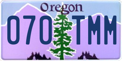 OR license plate 070TMM