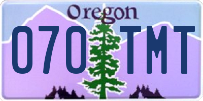 OR license plate 070TMT
