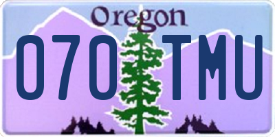 OR license plate 070TMU