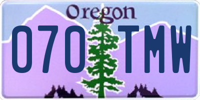 OR license plate 070TMW