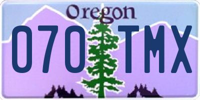 OR license plate 070TMX