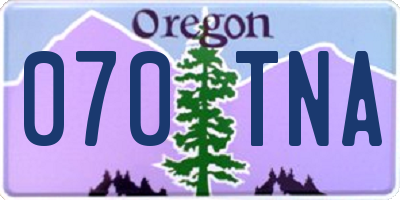OR license plate 070TNA