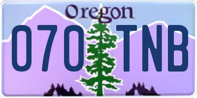 OR license plate 070TNB