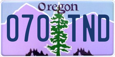 OR license plate 070TND