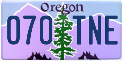 OR license plate 070TNE