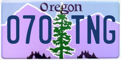 OR license plate 070TNG