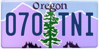 OR license plate 070TNI