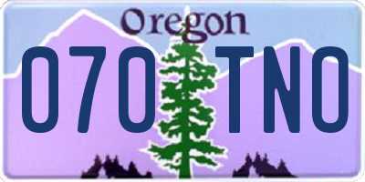 OR license plate 070TNO