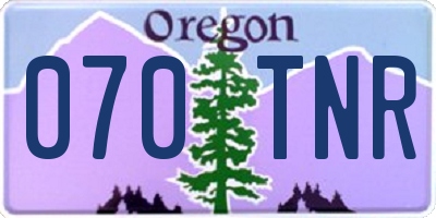 OR license plate 070TNR