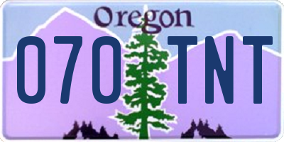 OR license plate 070TNT
