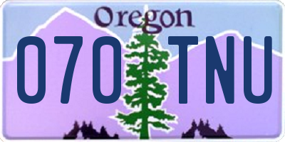 OR license plate 070TNU