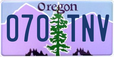 OR license plate 070TNV