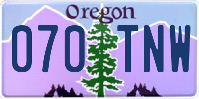 OR license plate 070TNW