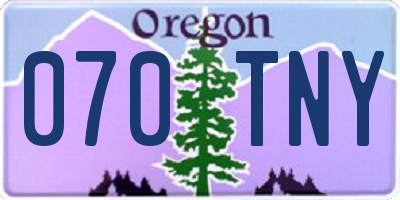 OR license plate 070TNY