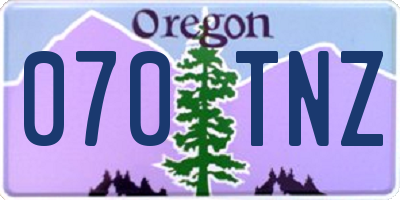 OR license plate 070TNZ