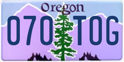 OR license plate 070TOG