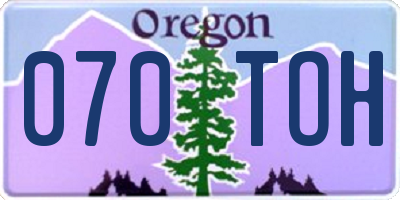 OR license plate 070TOH