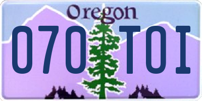 OR license plate 070TOI