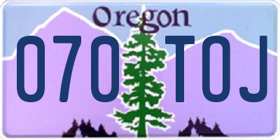 OR license plate 070TOJ