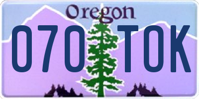 OR license plate 070TOK
