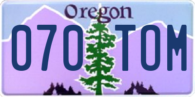 OR license plate 070TOM