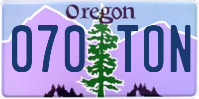 OR license plate 070TON