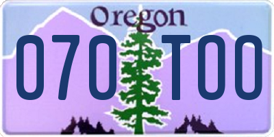 OR license plate 070TOO