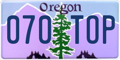 OR license plate 070TOP