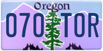 OR license plate 070TOR