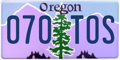 OR license plate 070TOS
