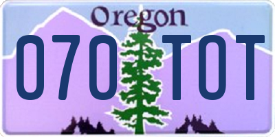 OR license plate 070TOT