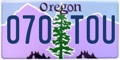 OR license plate 070TOU