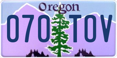 OR license plate 070TOV