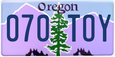 OR license plate 070TOY
