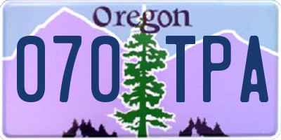 OR license plate 070TPA