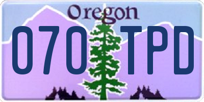 OR license plate 070TPD