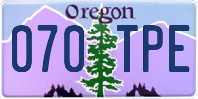 OR license plate 070TPE
