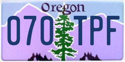 OR license plate 070TPF